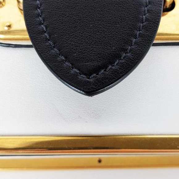 SOLD Prada Cahier Medium White Leather Cross Body Bag - Picture 10 of 12